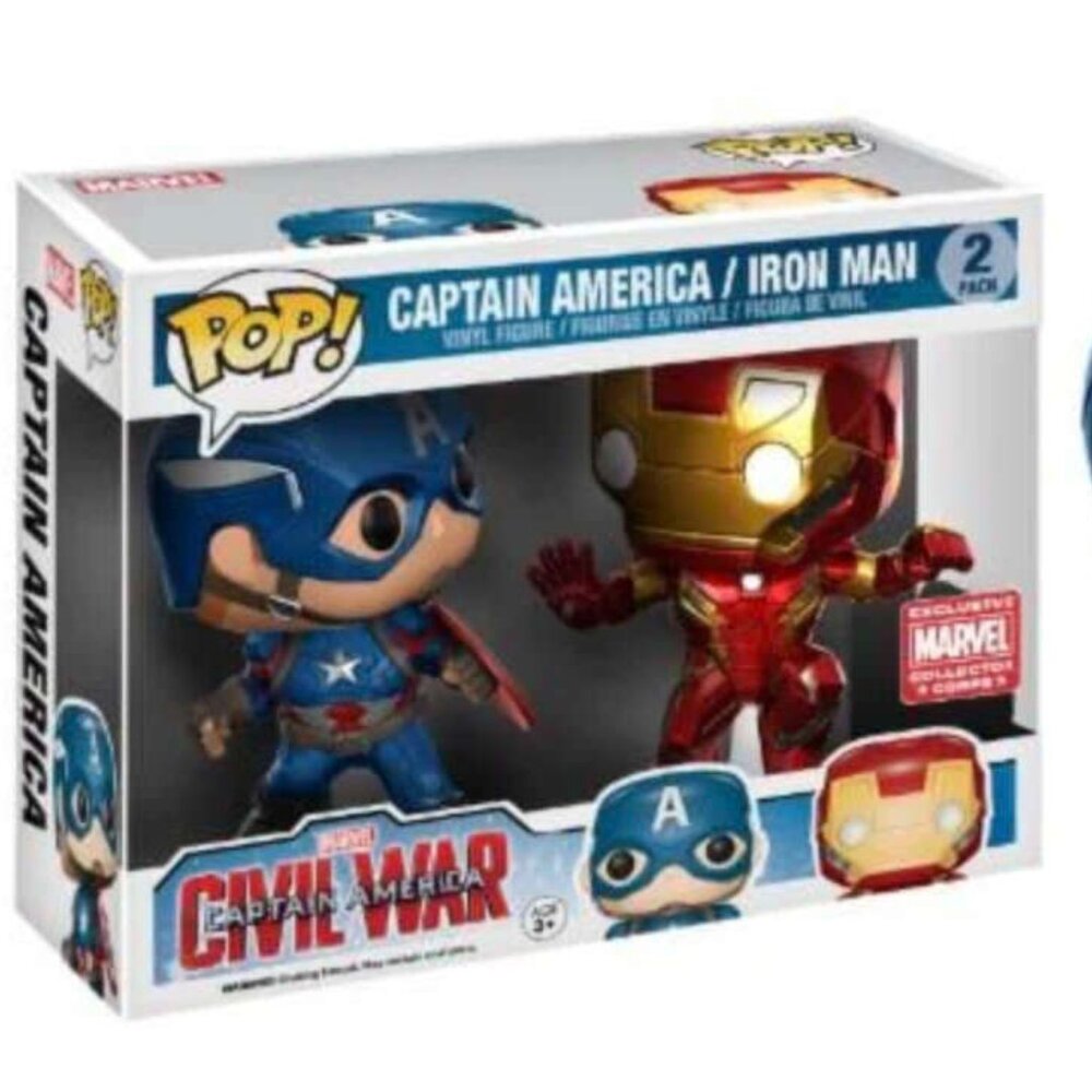 Funko Pop! - Marvel Captain America/Iron Man 2 Pack, Exclusive Marvel CC